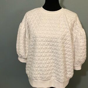 Short sleeve white sweatshirt